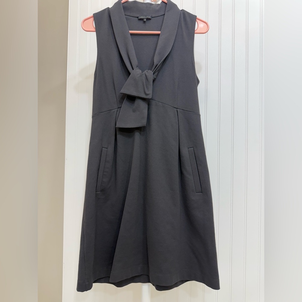 Theory Charcoal Sleeveless Midi Dress